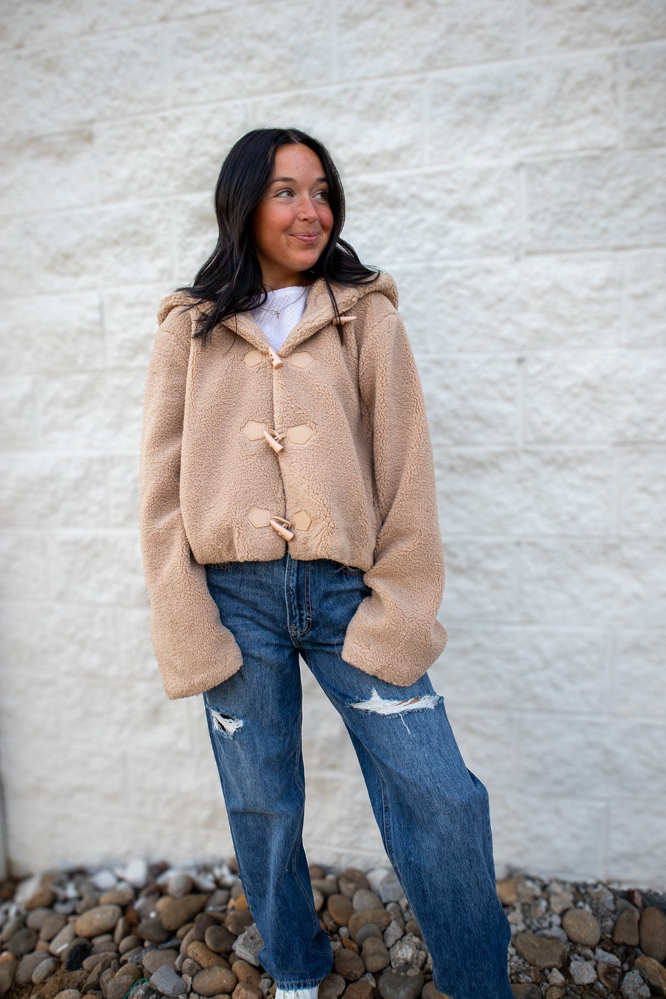 Soft Cozy Teddy Jacket - TAUPE