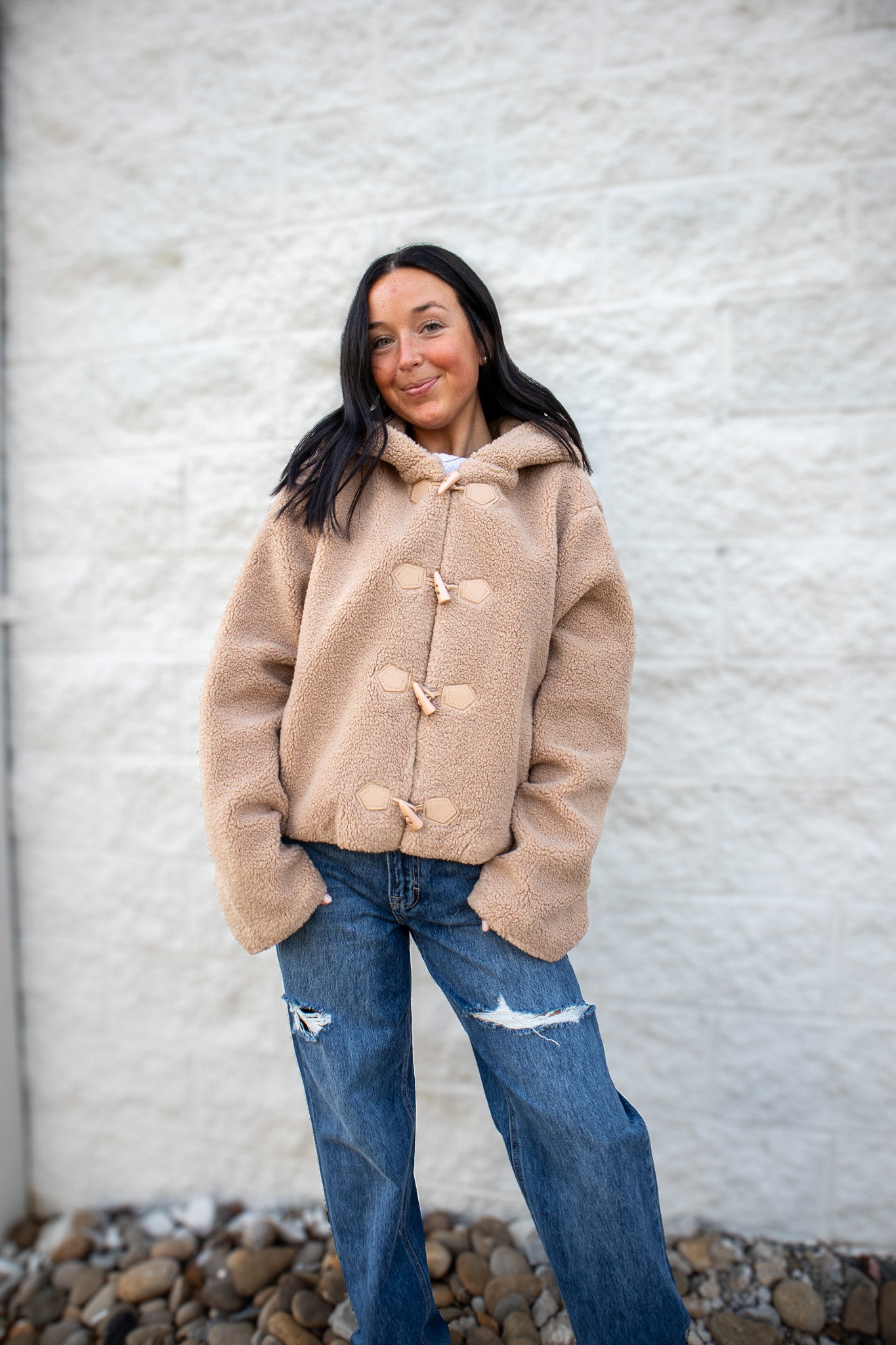 Soft Cozy Teddy Jacket - TAUPE