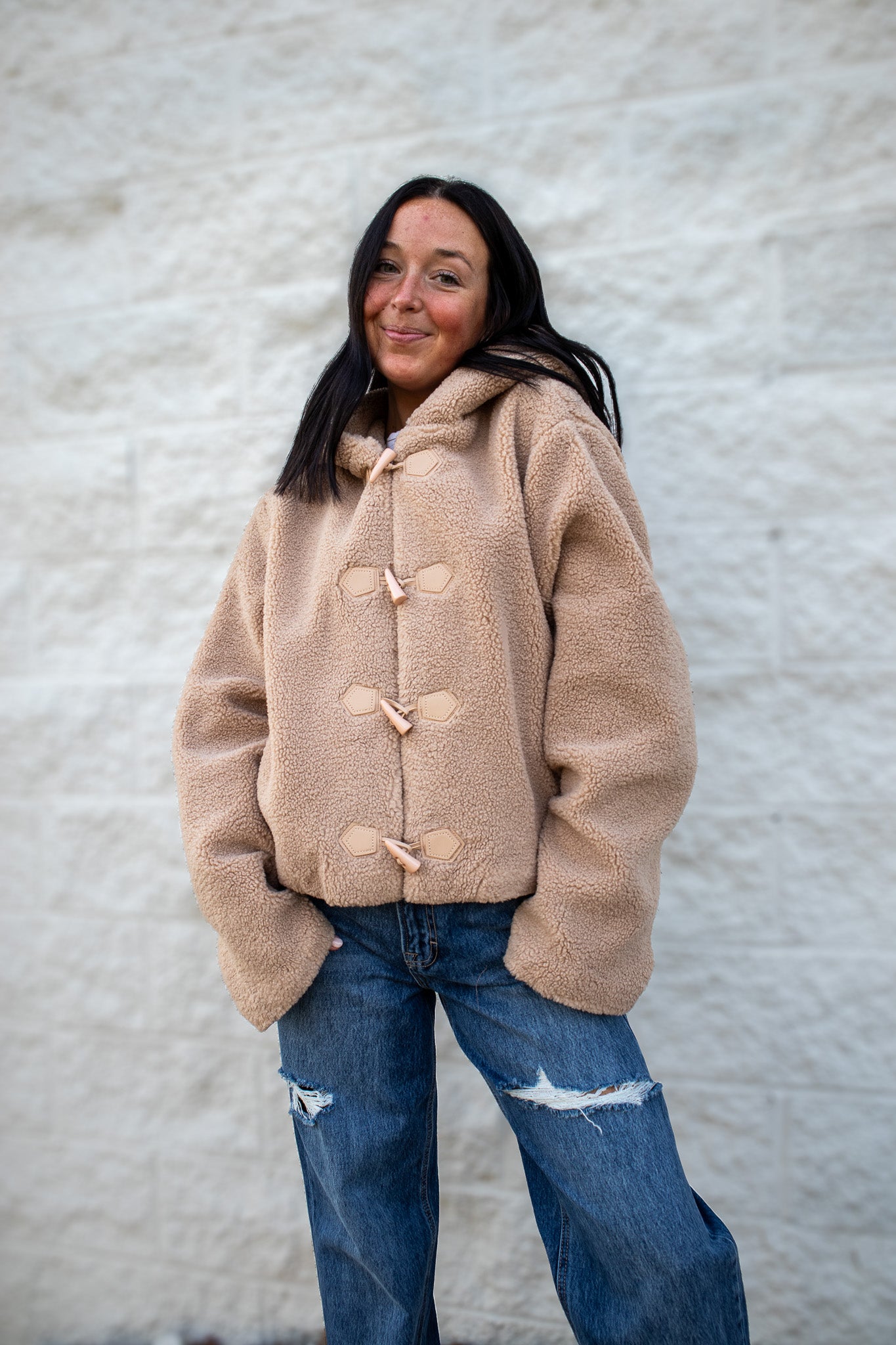 Soft Cozy Teddy Jacket - TAUPE