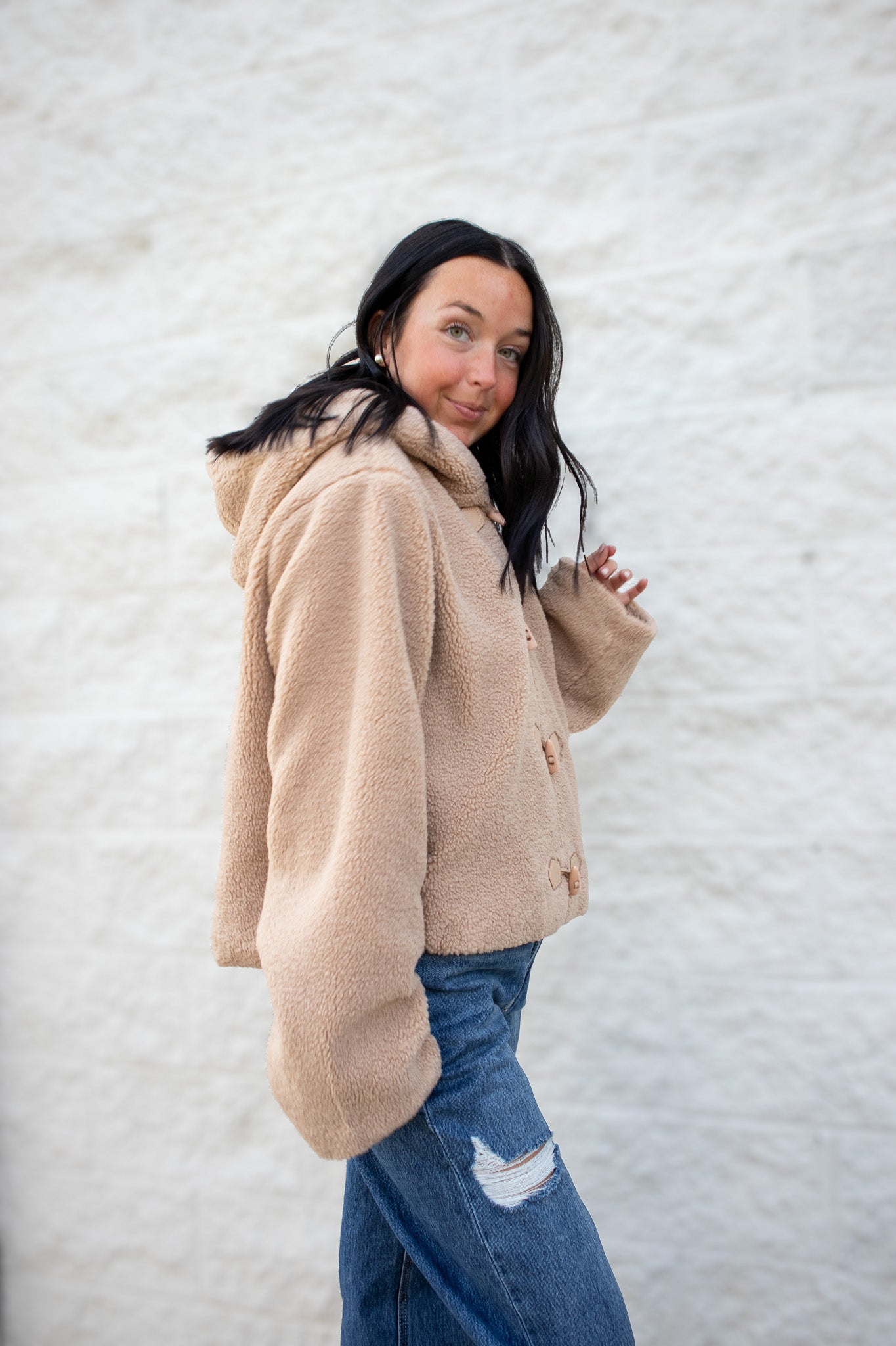 Soft Cozy Teddy Jacket - TAUPE