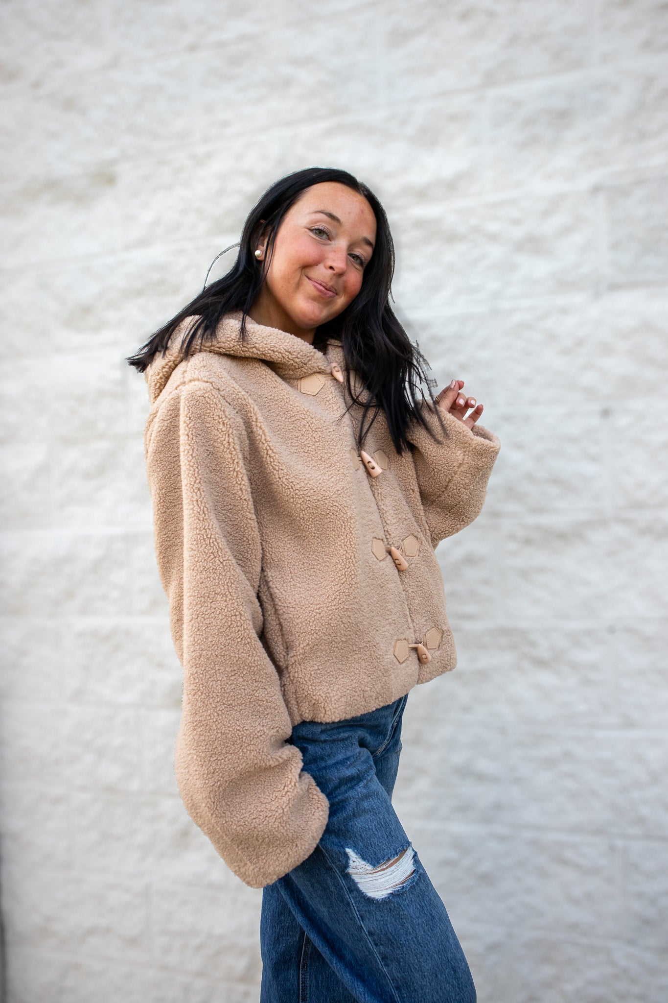 Soft Cozy Teddy Jacket - TAUPE
