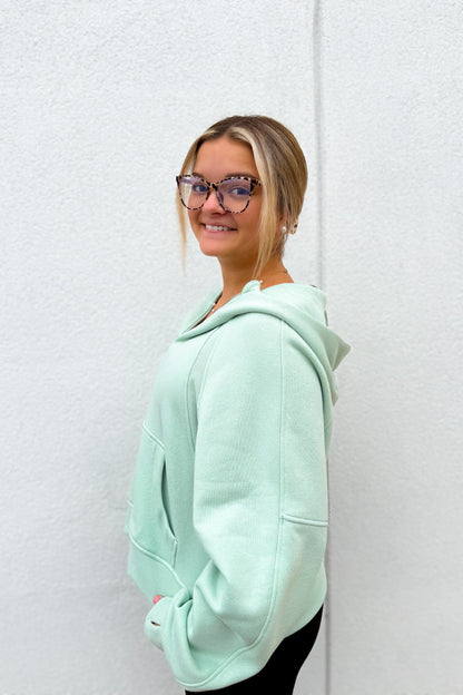 Essential Half-Zip Hoodie - DELICATE MINT