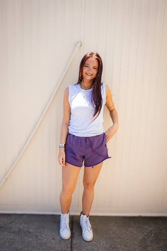 Free People - Love My Twist Muscle Tank - White Heather Grey