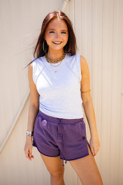 Free People - Knockout Sweat Shorts - Blackberry