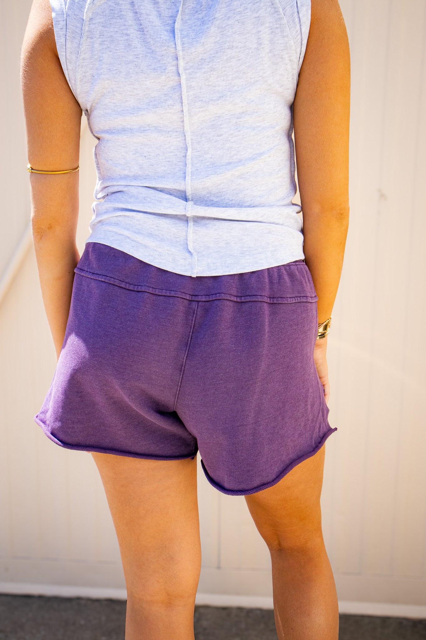 Free People - Knockout Sweat Shorts - Blackberry