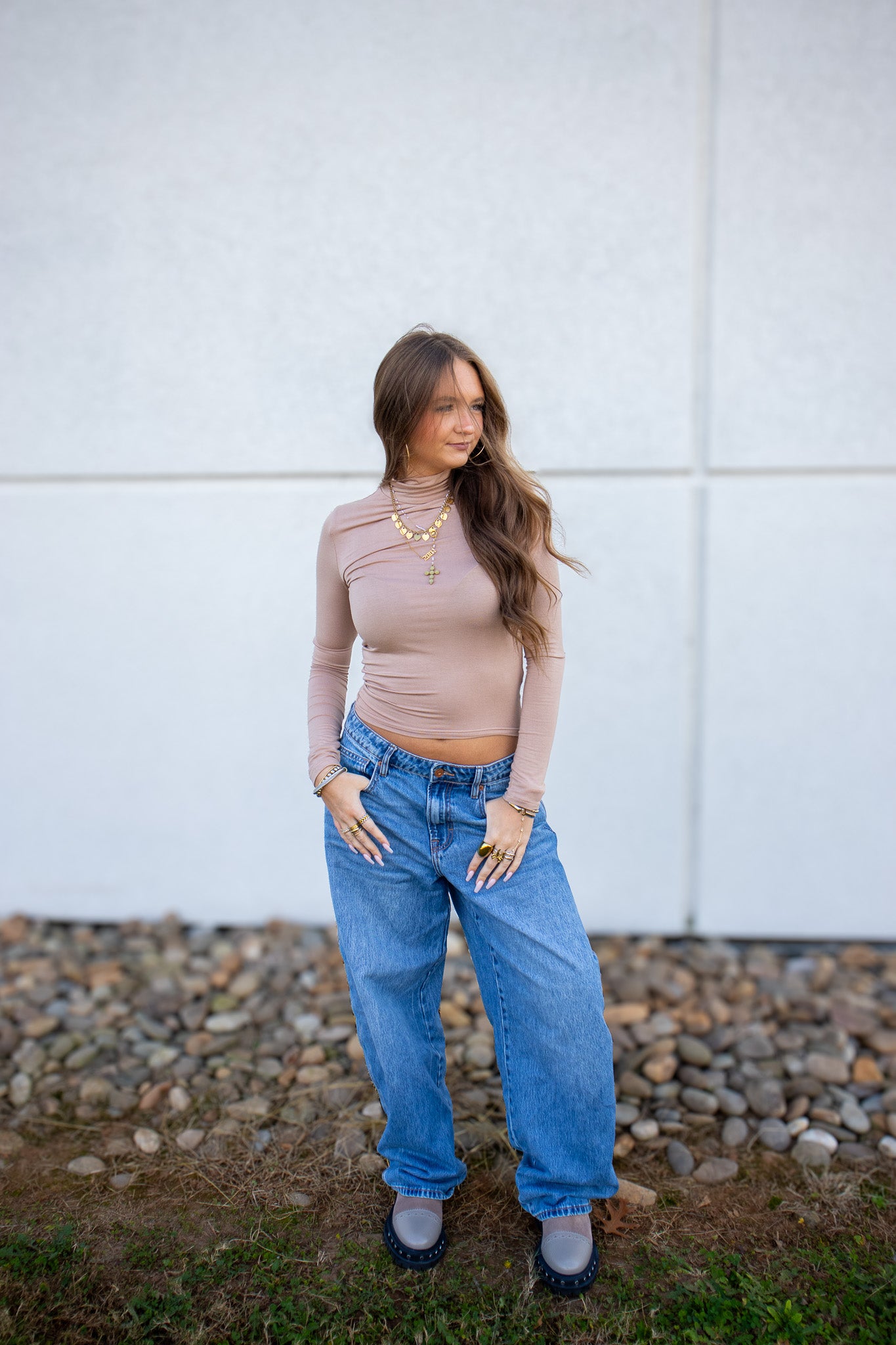 Base Layer Turtle Neck Top - DARK TAUPE