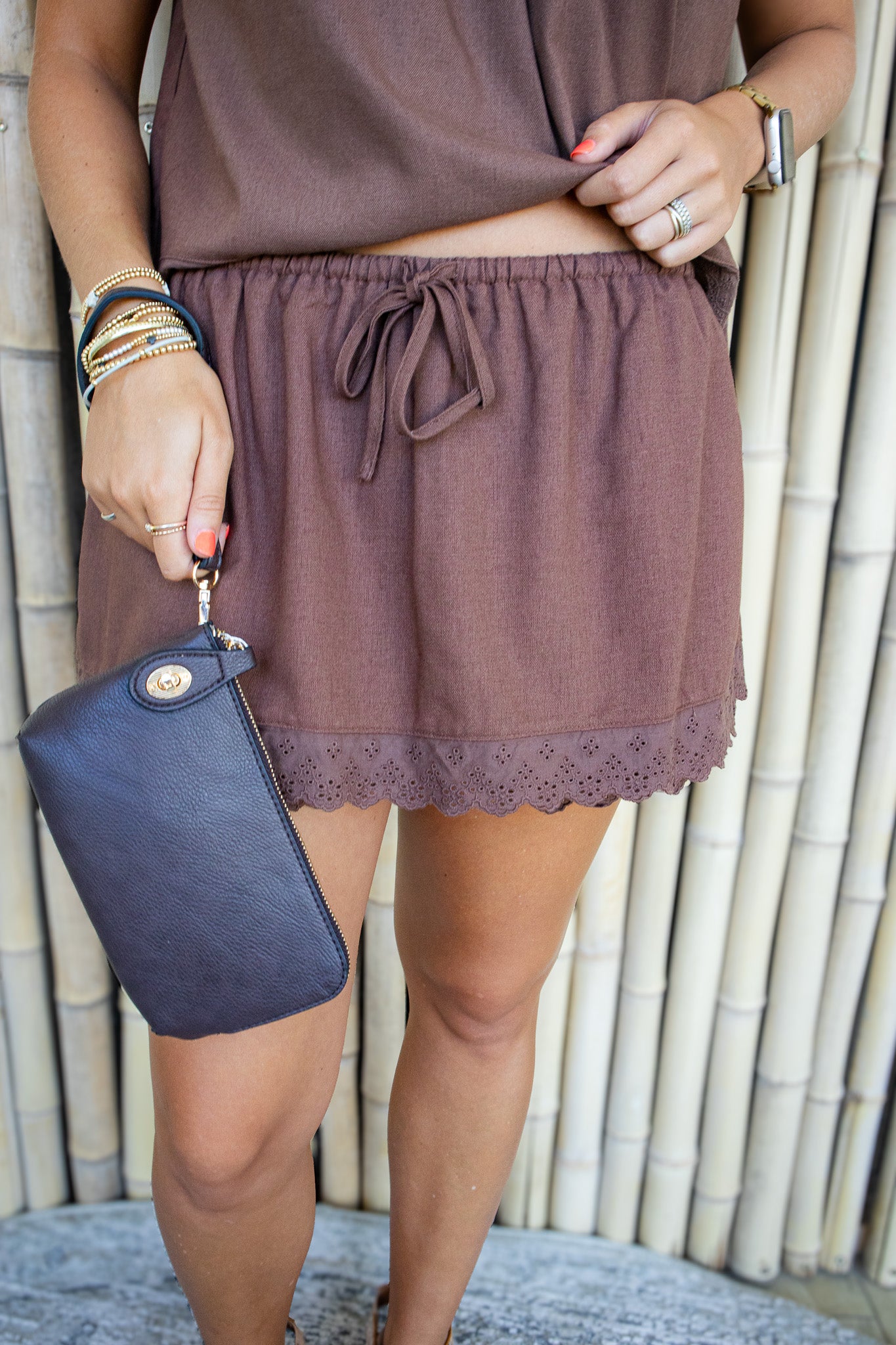 Dolce Mocha Eyelet Skort Set
