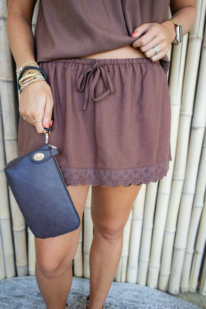 Dolce Mocha Eyelet Skort Set