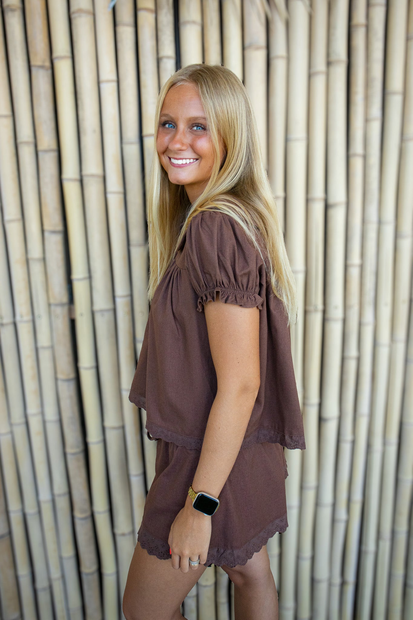 Dolce Mocha Eyelet Skort Set