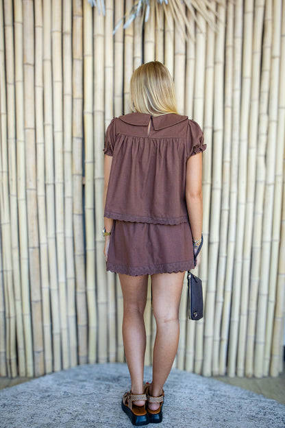 Dolce Mocha Eyelet Skort Set