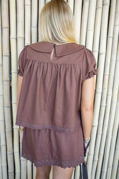 Dolce Mocha Eyelet Skort Set