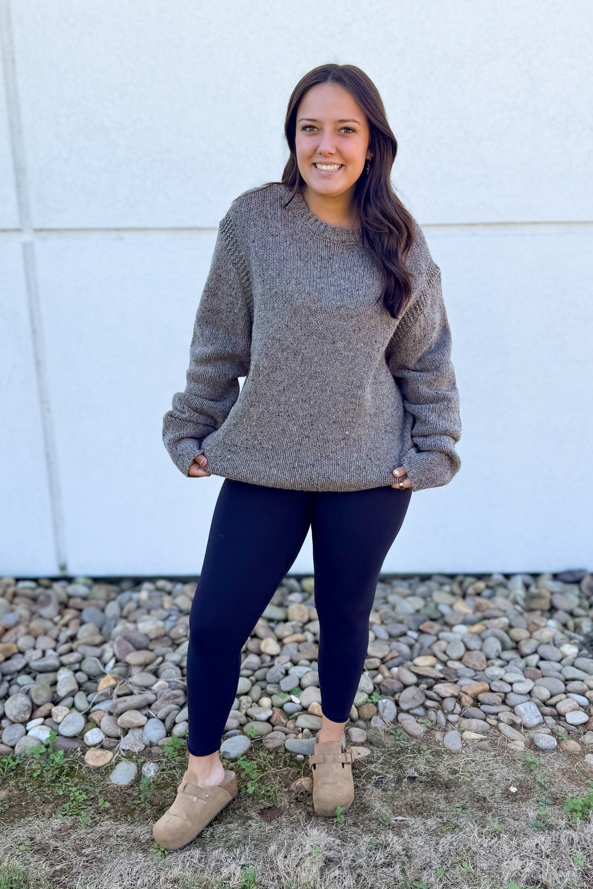 Willow Earth-Tone Oversized Wool Blend Sweater