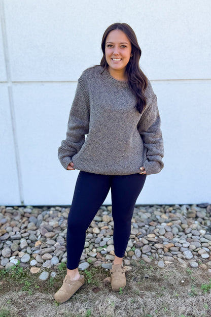 Willow Earth-Tone Oversized Wool Blend Sweater
