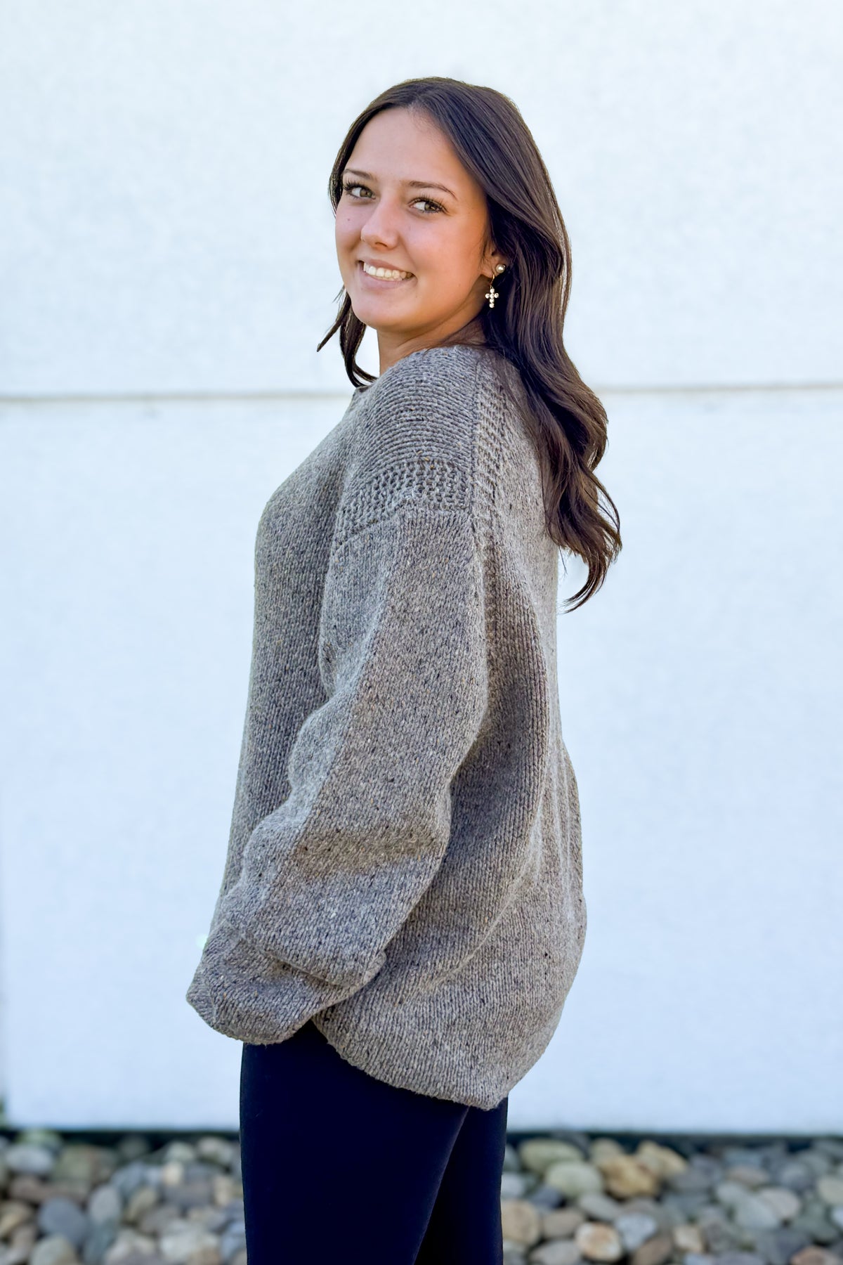 Willow Earth-Tone Oversized Wool Blend Sweater
