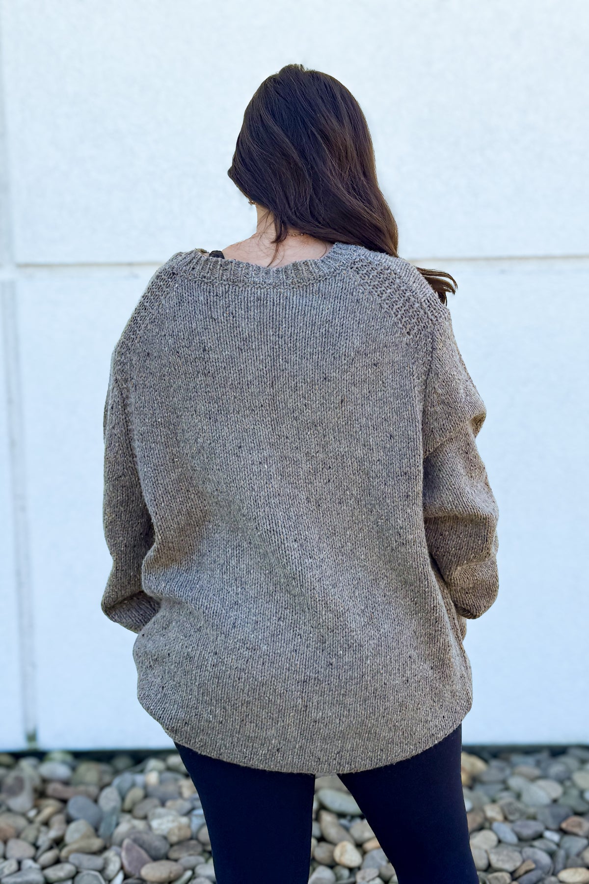 Willow Earth-Tone Oversized Wool Blend Sweater