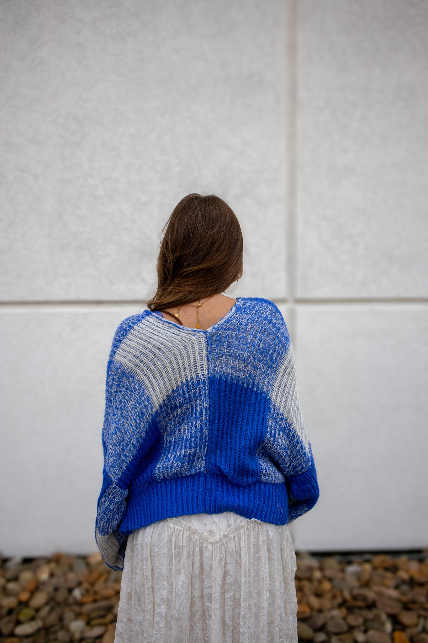 Cobalt Blue Checkered Cardigan