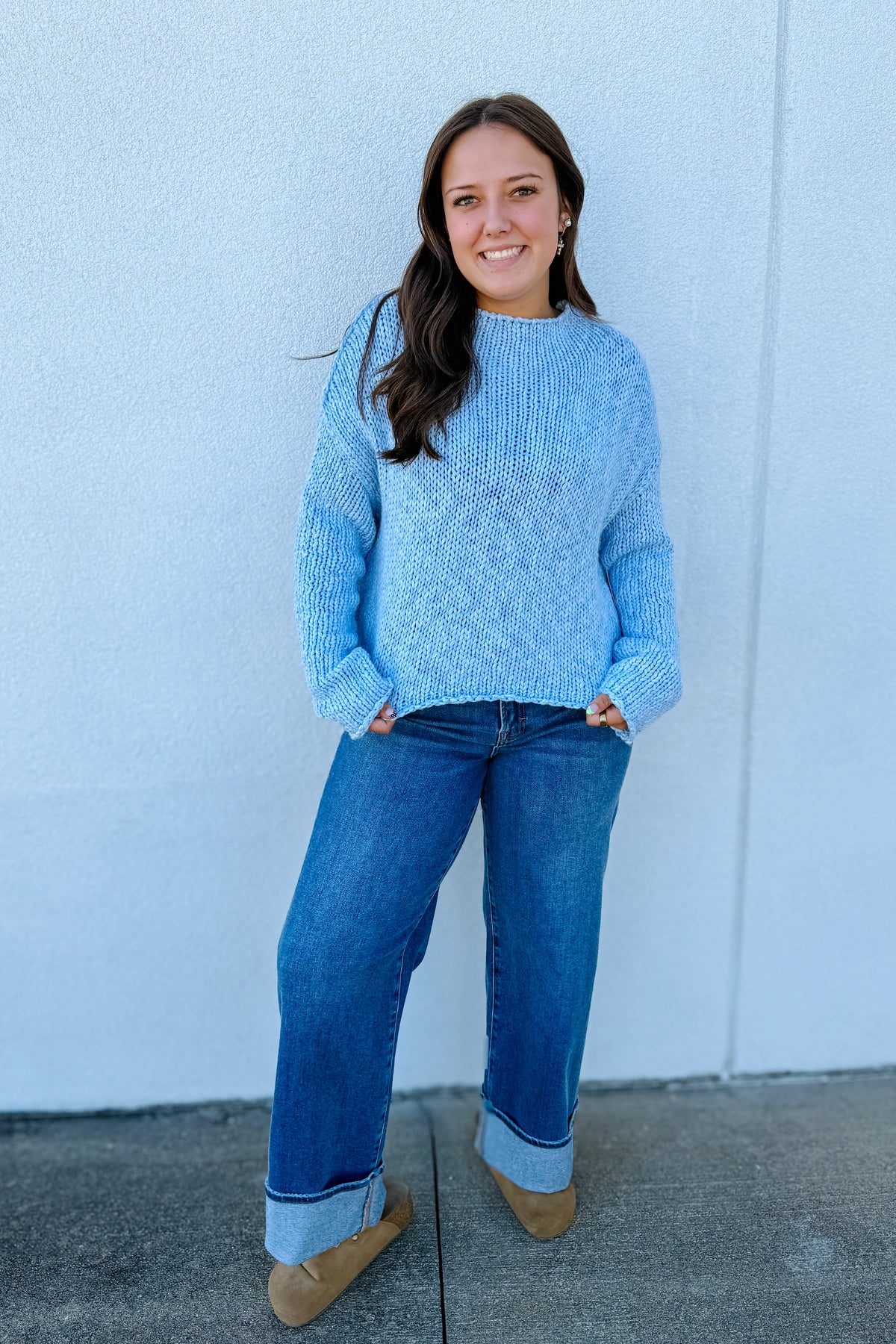 Free People - Opal Rollneck Knit Sweater - CASHMERE BLUE