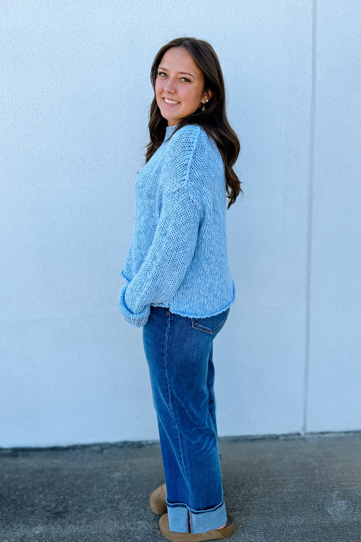 Free People - Opal Rollneck Knit Sweater - CASHMERE BLUE