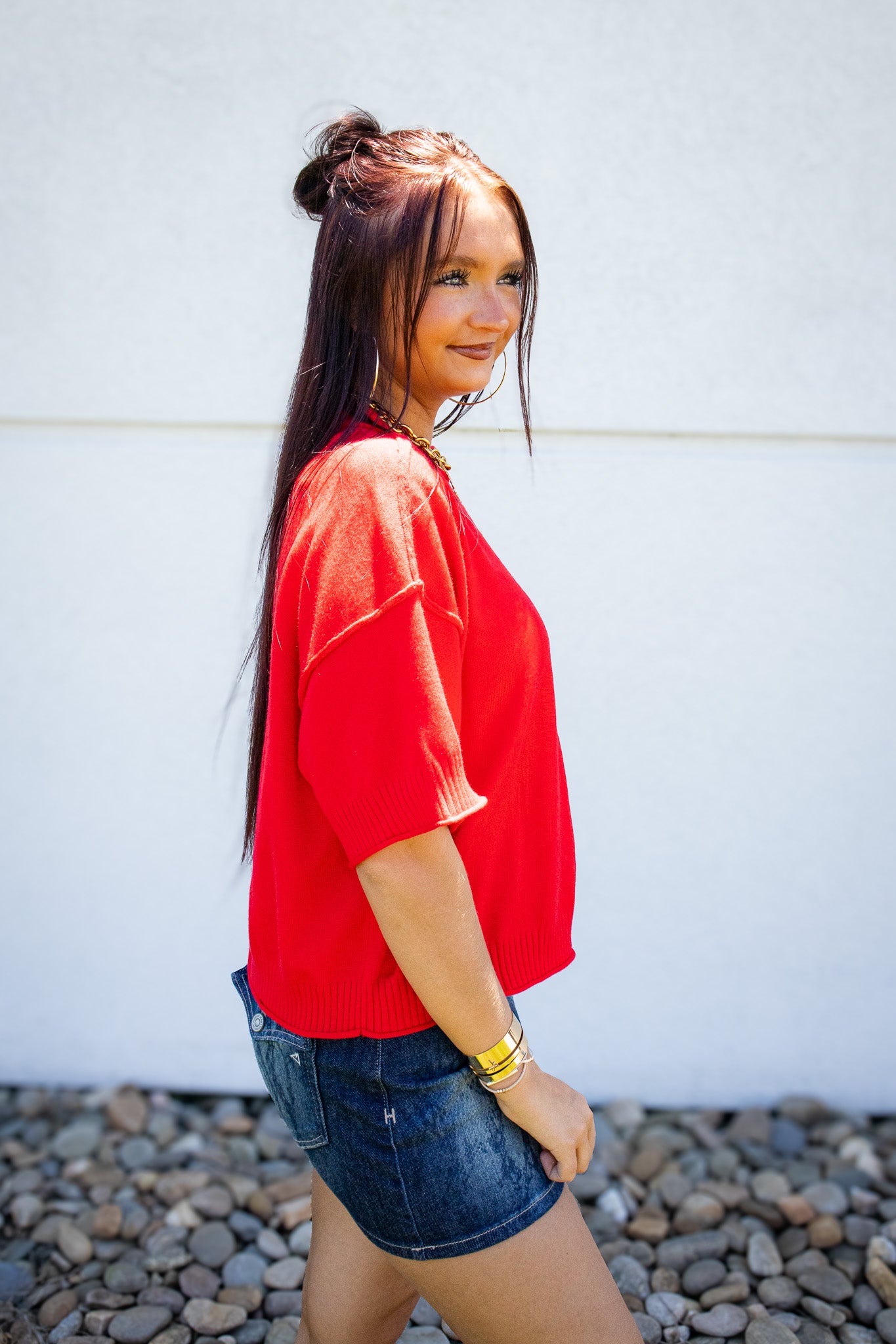 Cherry Crush Red Knit Lightweight Sweater