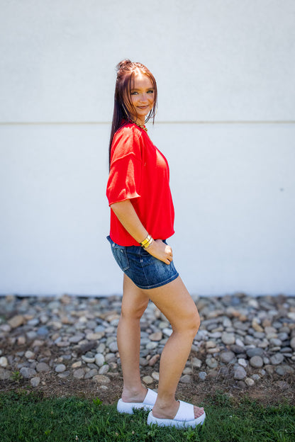 Cherry Crush Red Knit Lightweight Sweater