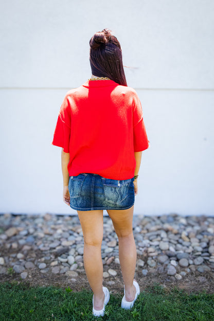 Cherry Crush Red Knit Lightweight Sweater
