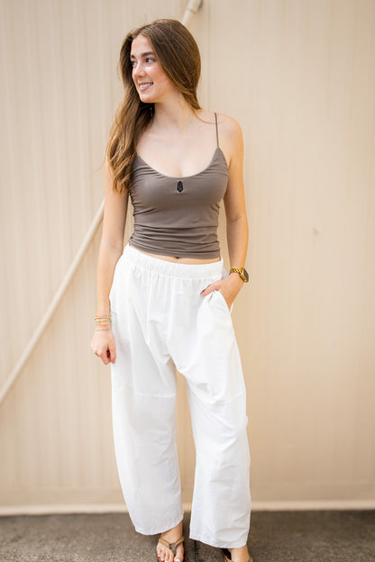 Free People - The Skinny Strap Seamless Logo Tank - PEWTER