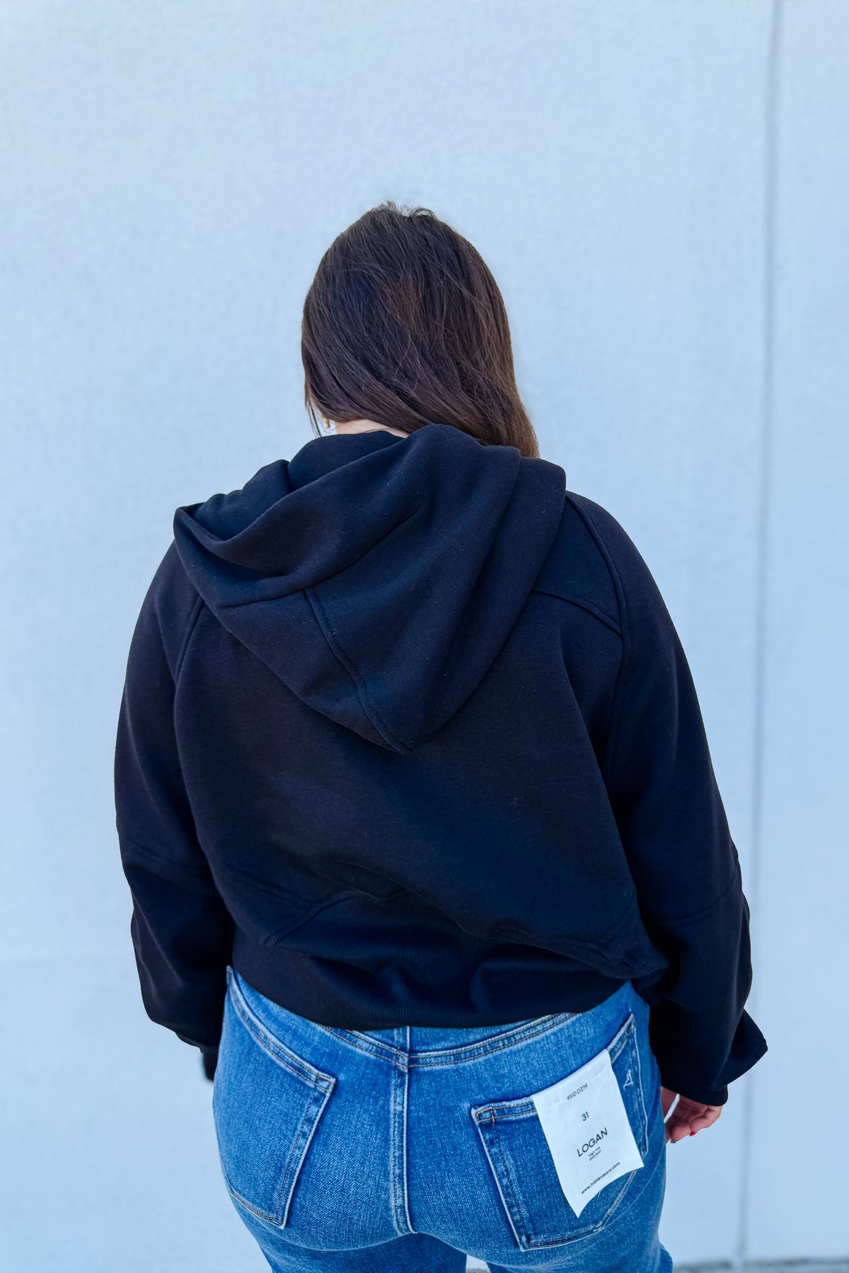 Essential Half-Zip Hoodie - BLACK