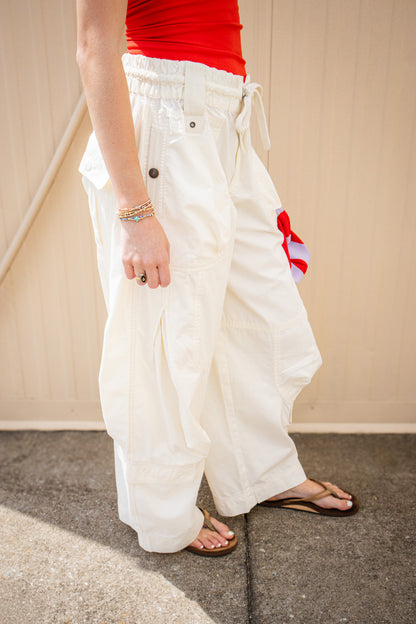 Free People - Onset Pull-On Parachute Cargo Pants - TOFU (Off White)