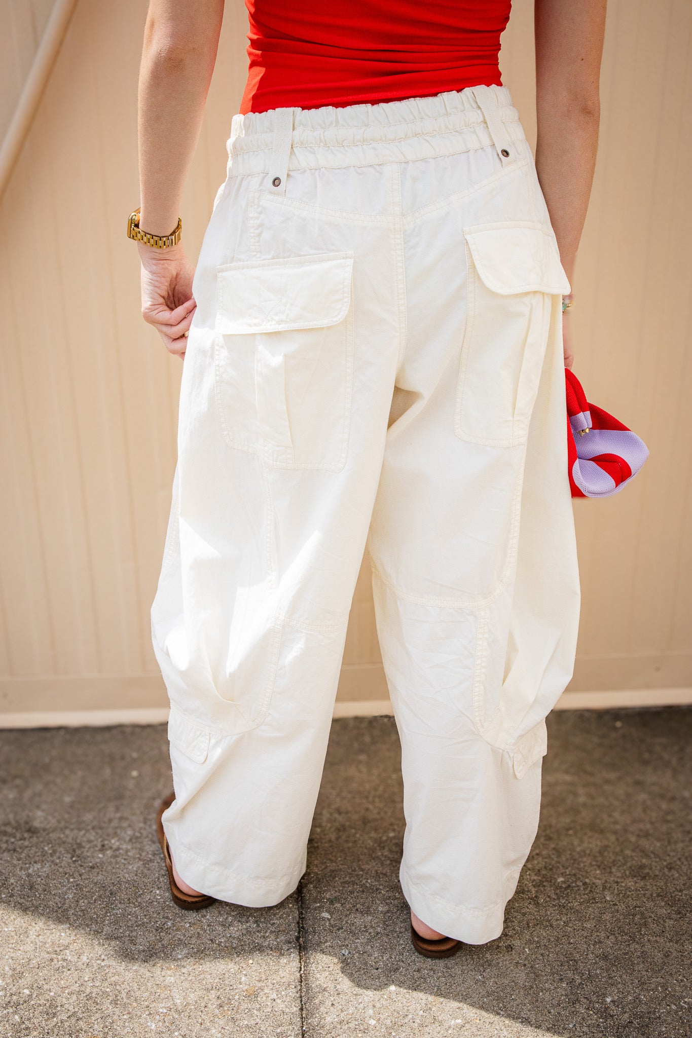 Free People - Onset Pull-On Parachute Cargo Pants - TOFU (Off White)