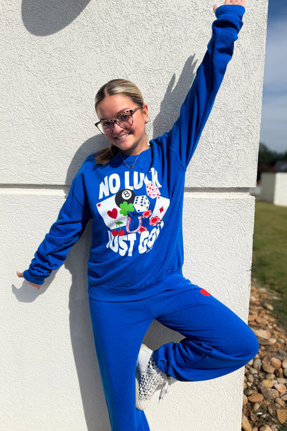 No Luck Just God Graphic Sweatshirt