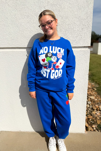 No Luck Just God Graphic Sweatpants