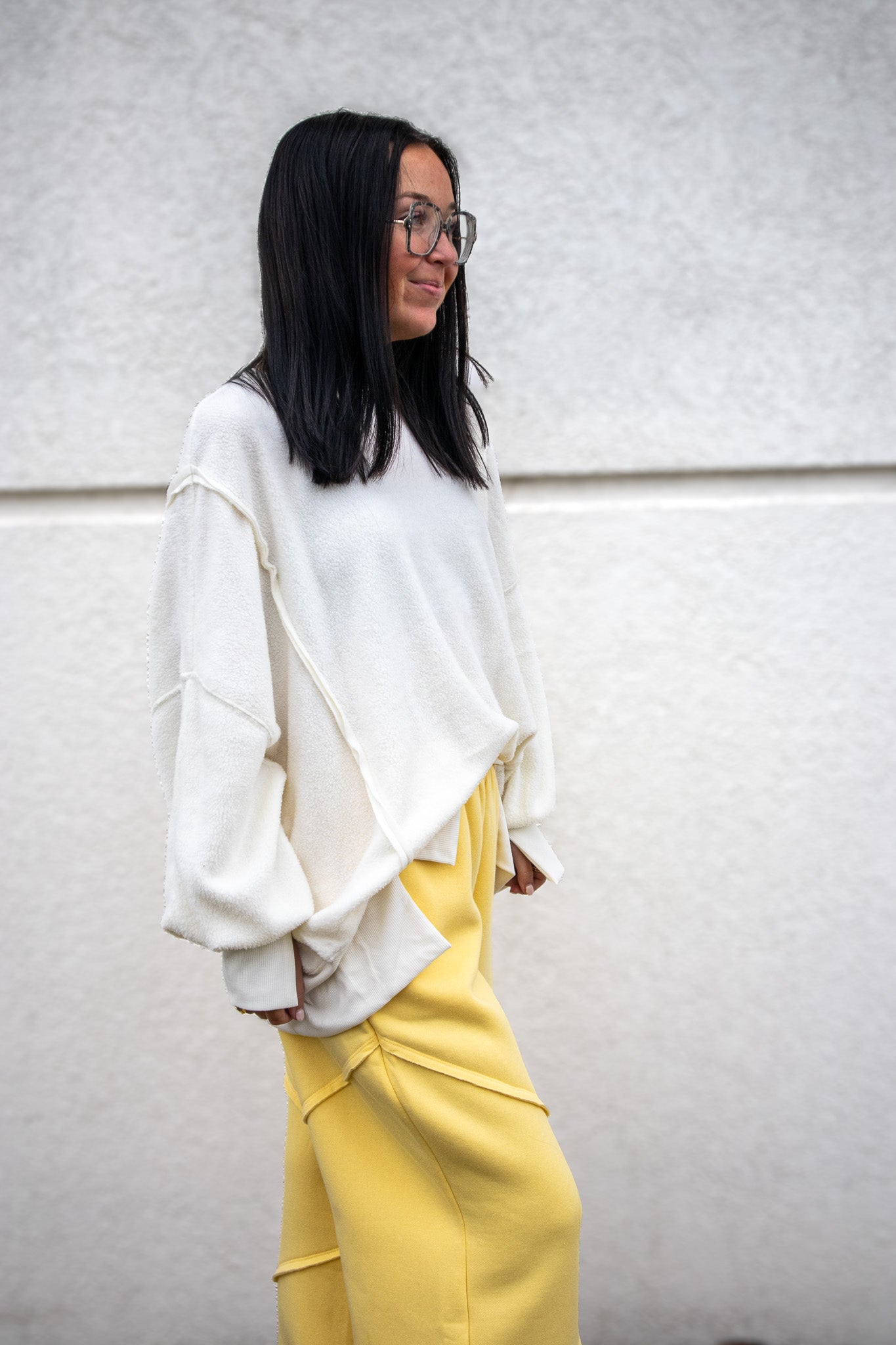 Cozy Fleece Oversized Sweatshirt - IVORY