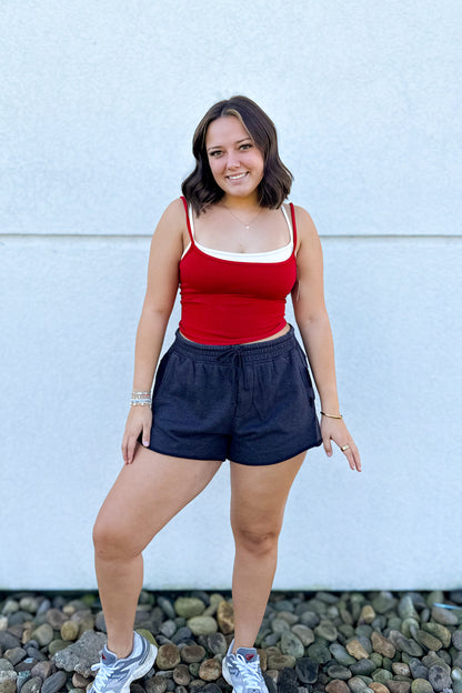 Free People - Knockout Sweat Shorts - BLACK