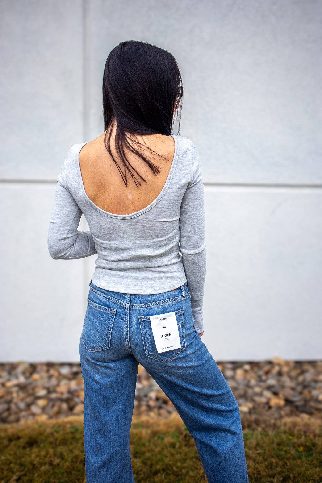 Low Key Long Sleeve Top - HEATHER GRAY