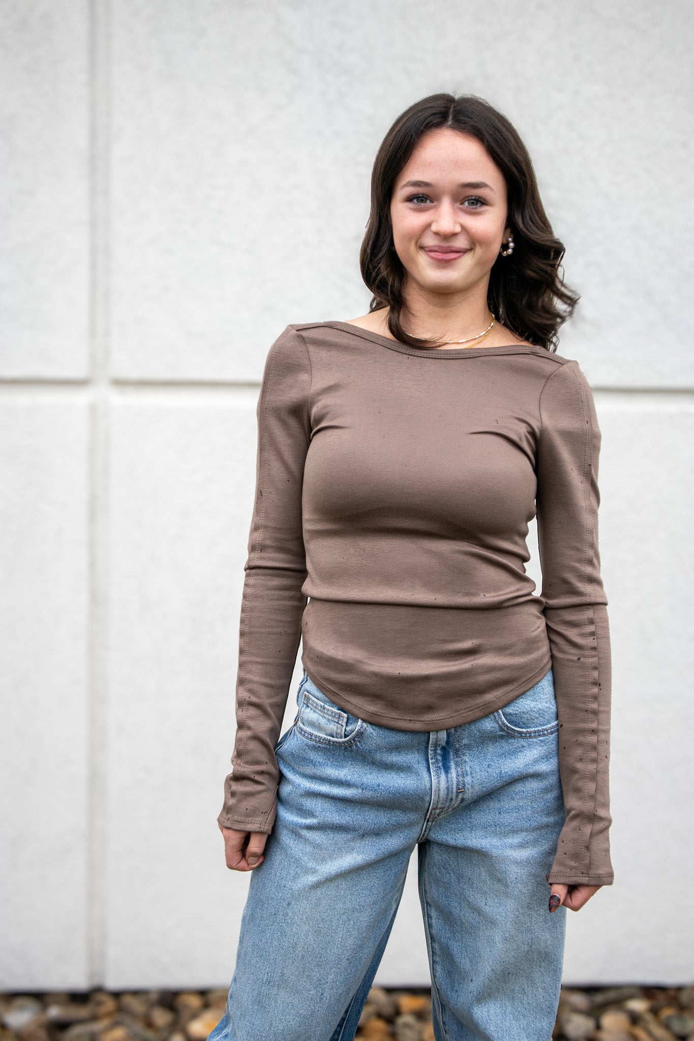 Low Key Long Sleeve Top - MOCHA