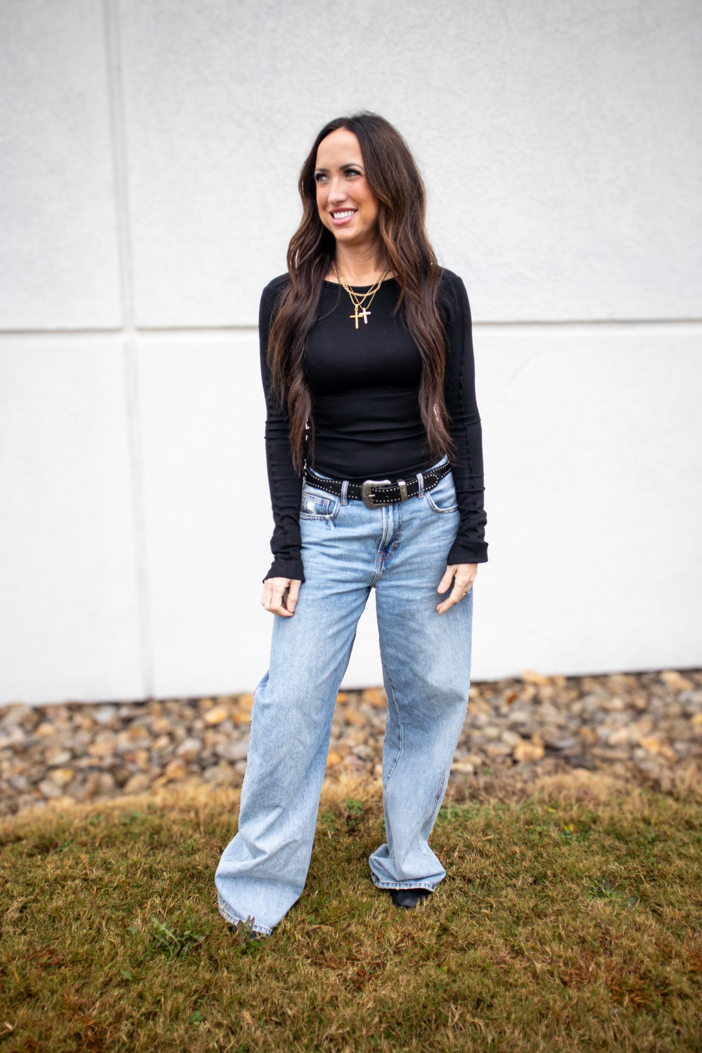 Low Key Long Sleeve Top - BLACK