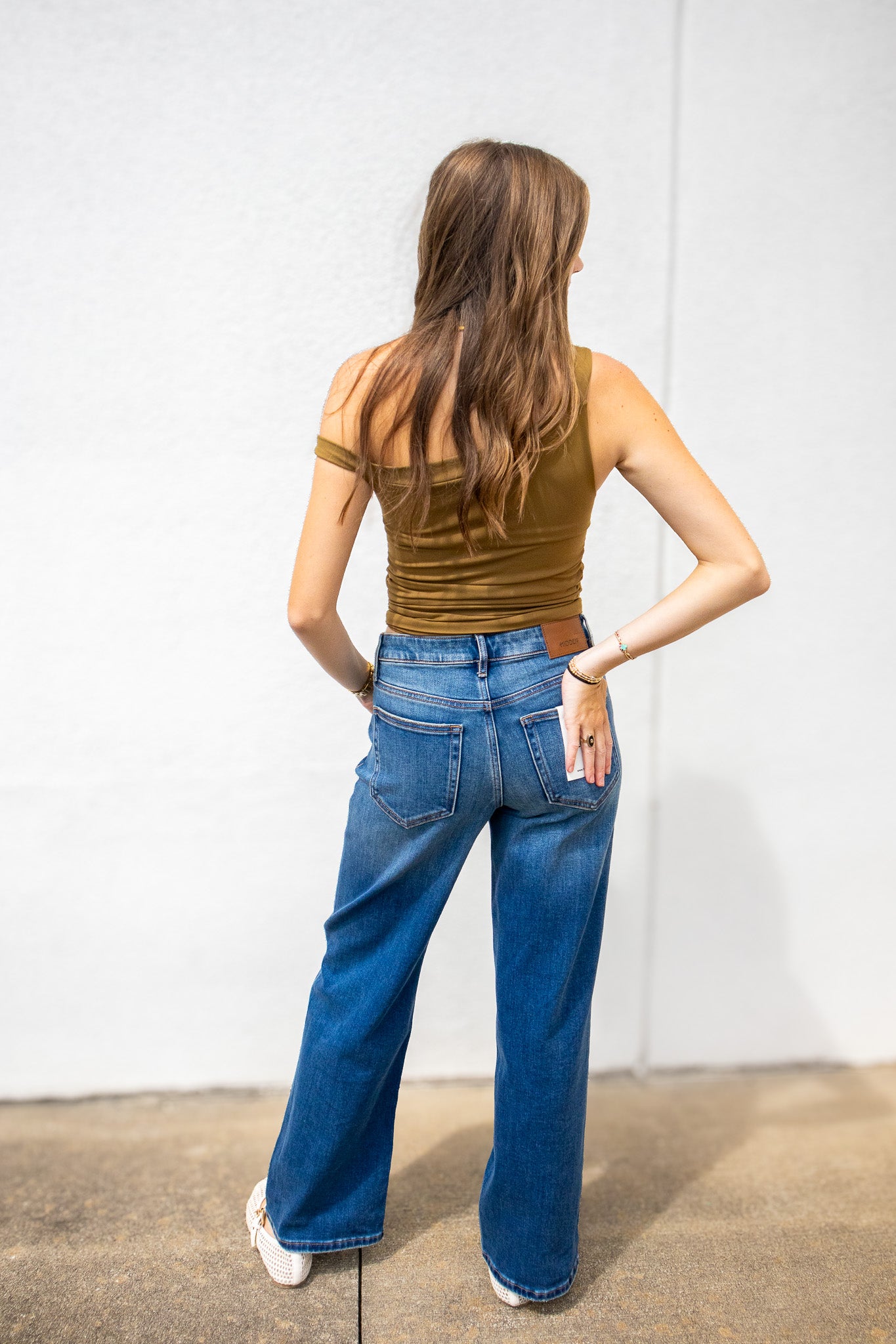 Hidden - Logan Dark Vintage Wash Mid Rise Dad Jeans