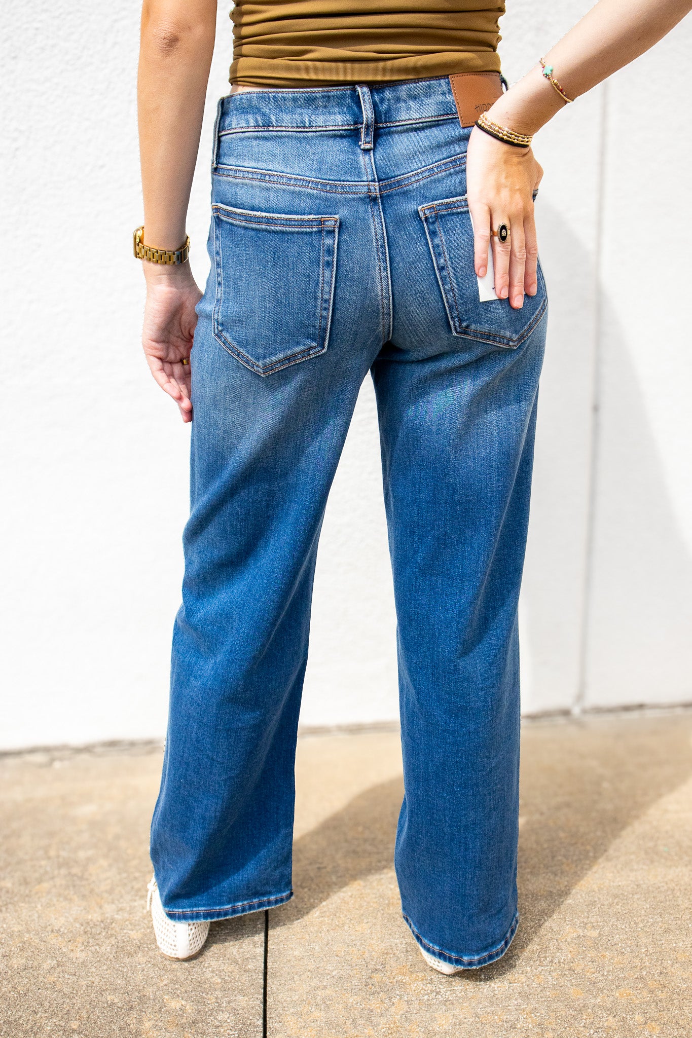 Hidden - Logan Dark Vintage Wash Mid Rise Dad Jeans