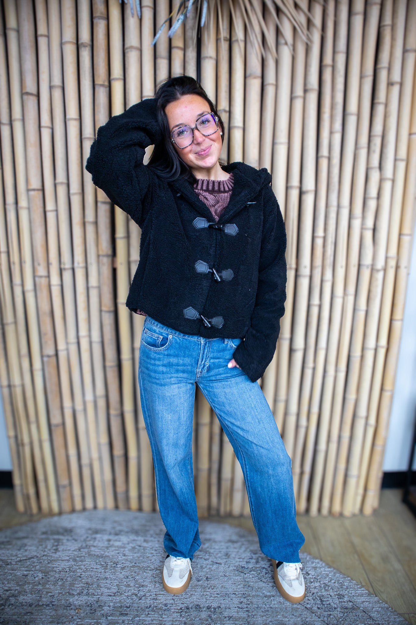 Soft Cozy Teddy Jacket - BLACK