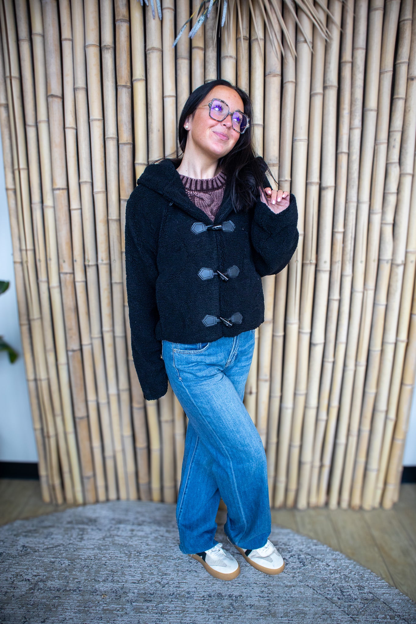 Soft Cozy Teddy Jacket - BLACK