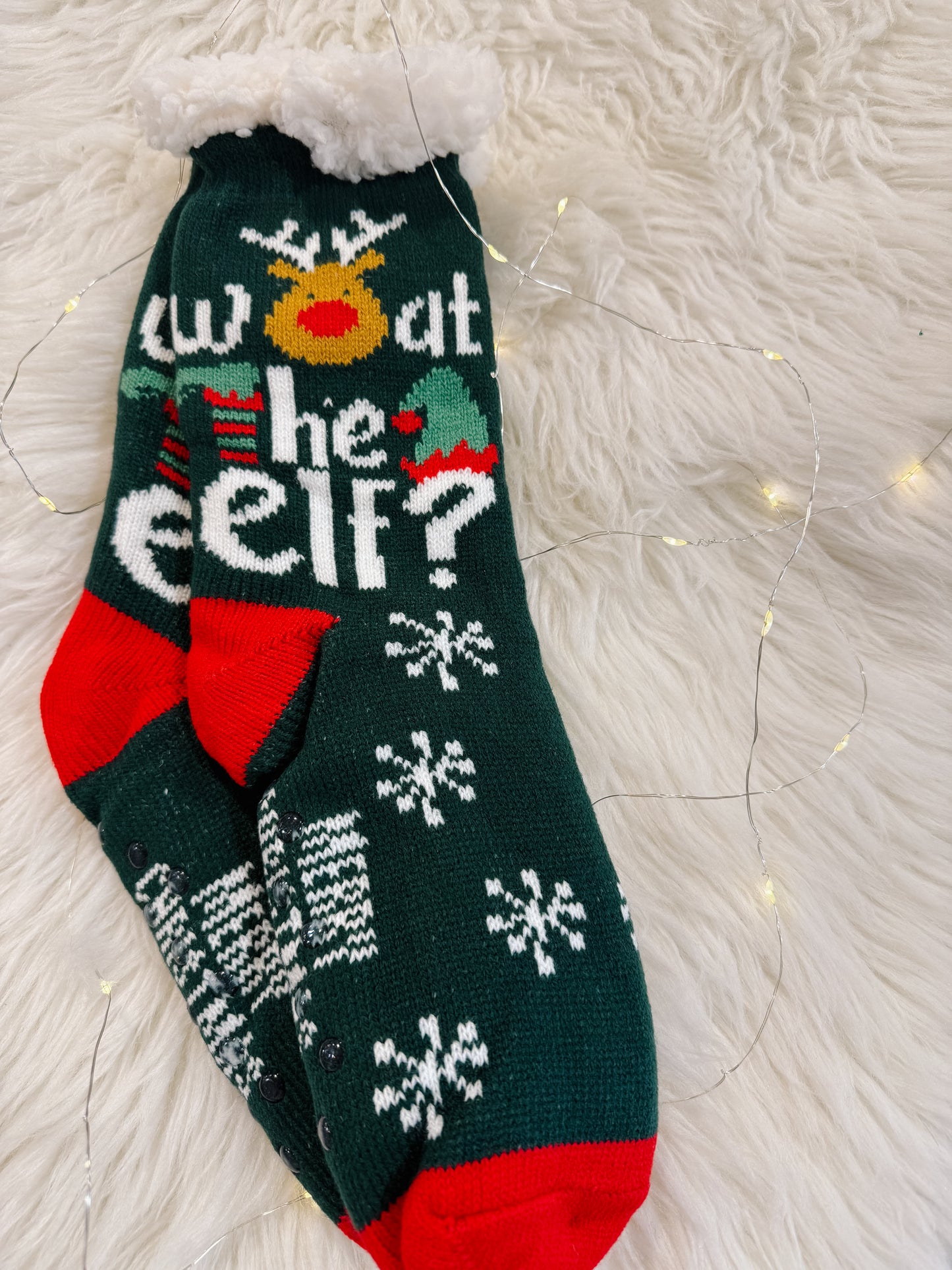 Christmas Time Sherpa Fuzzy Socks - WITH GRIPPERS