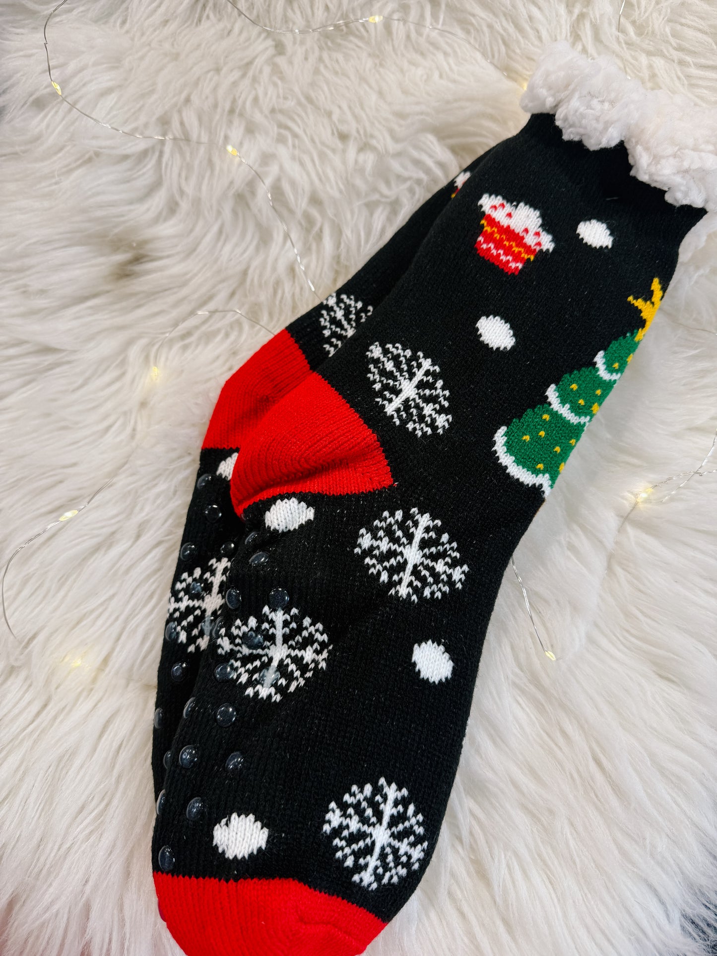 Christmas Time Sherpa Fuzzy Socks - WITH GRIPPERS