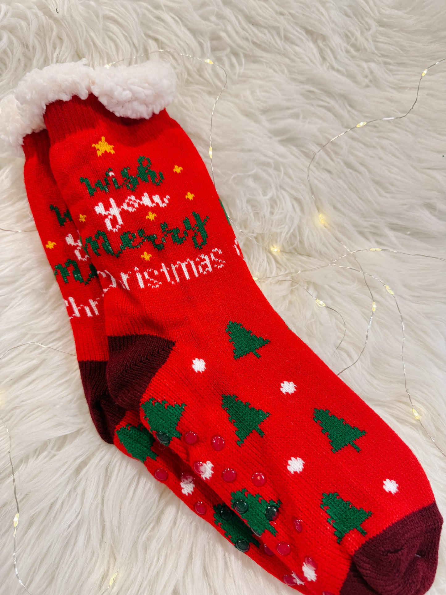 Christmas Time Sherpa Fuzzy Socks - WITH GRIPPERS