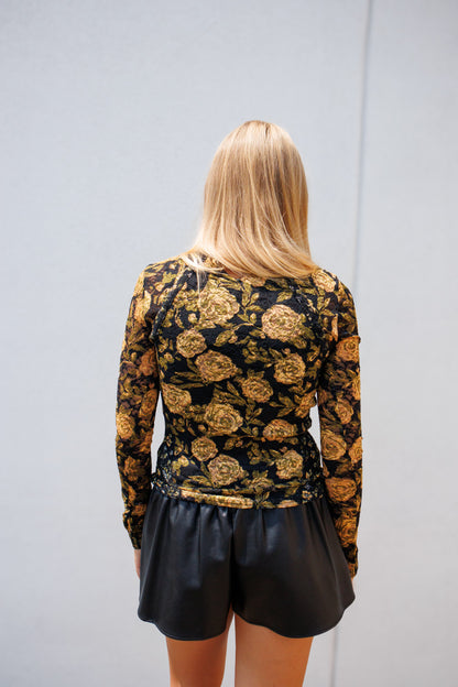 Free People - Lyric Long Sleeve - BLACK COMBO