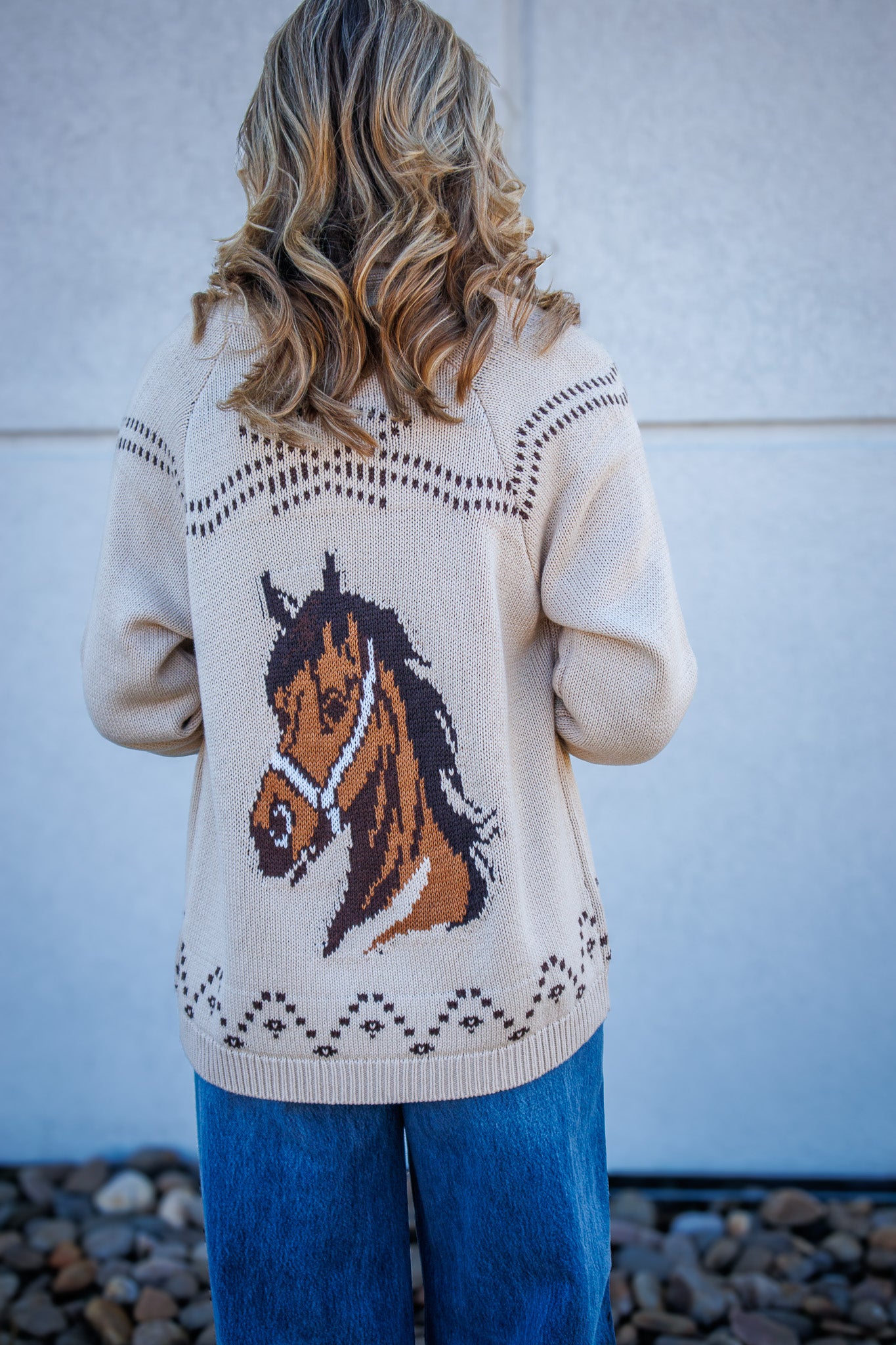 Western Horse Knit Cardigan
