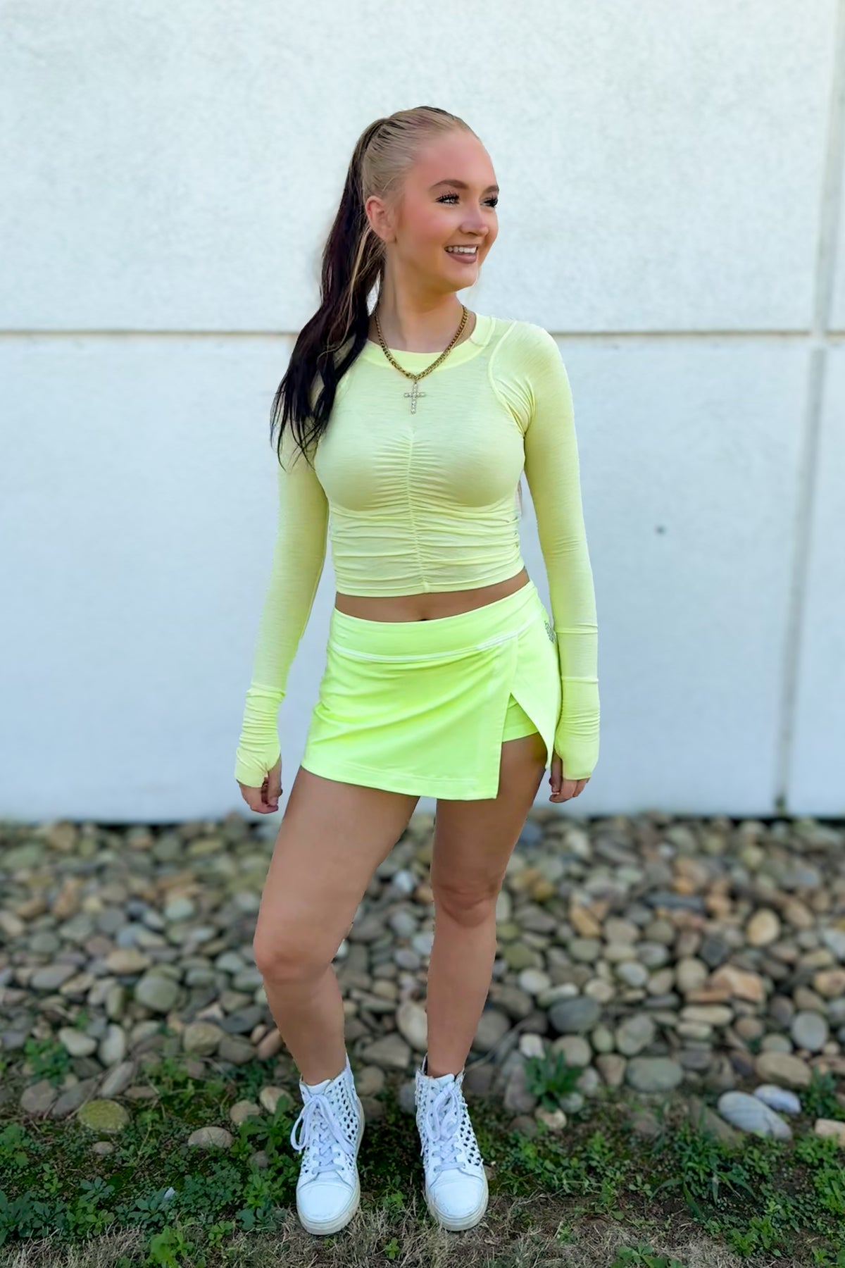 Free People - Hot Shot Mini Skort - Vapor Lime