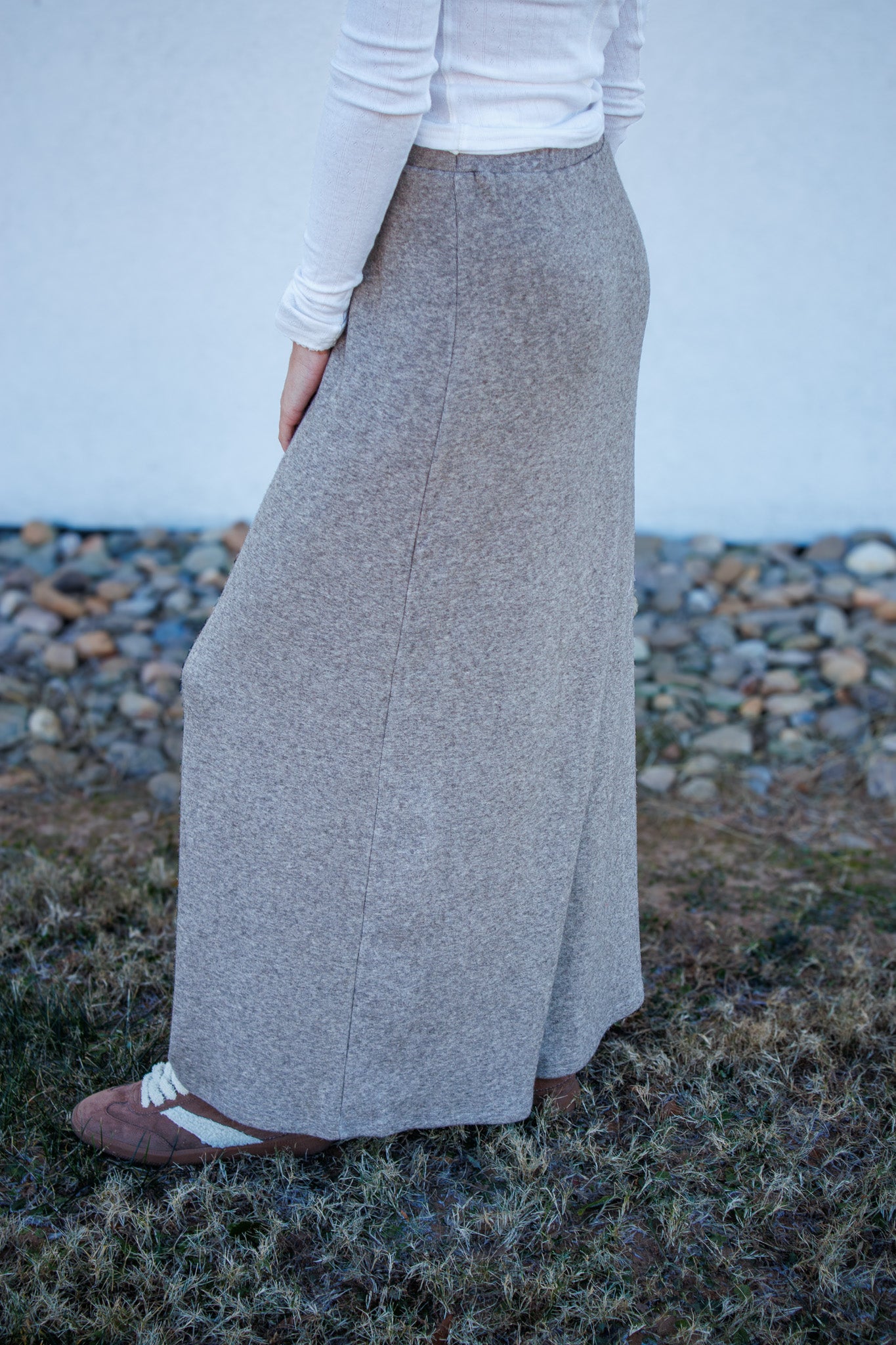 Chic Heather Knit Maxi Skirt
