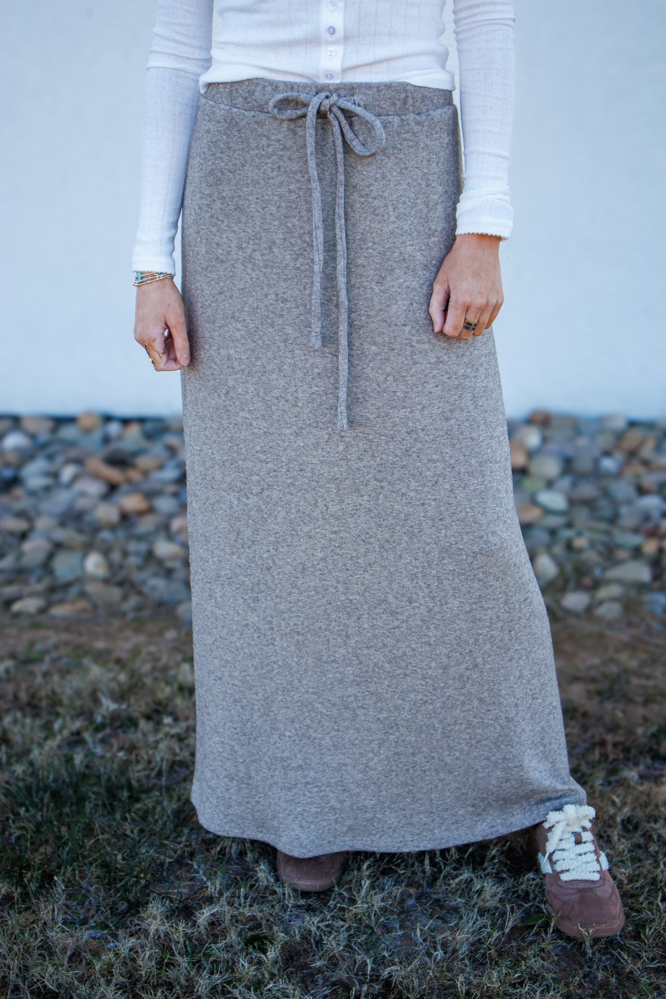 Chic Heather Knit Maxi Skirt