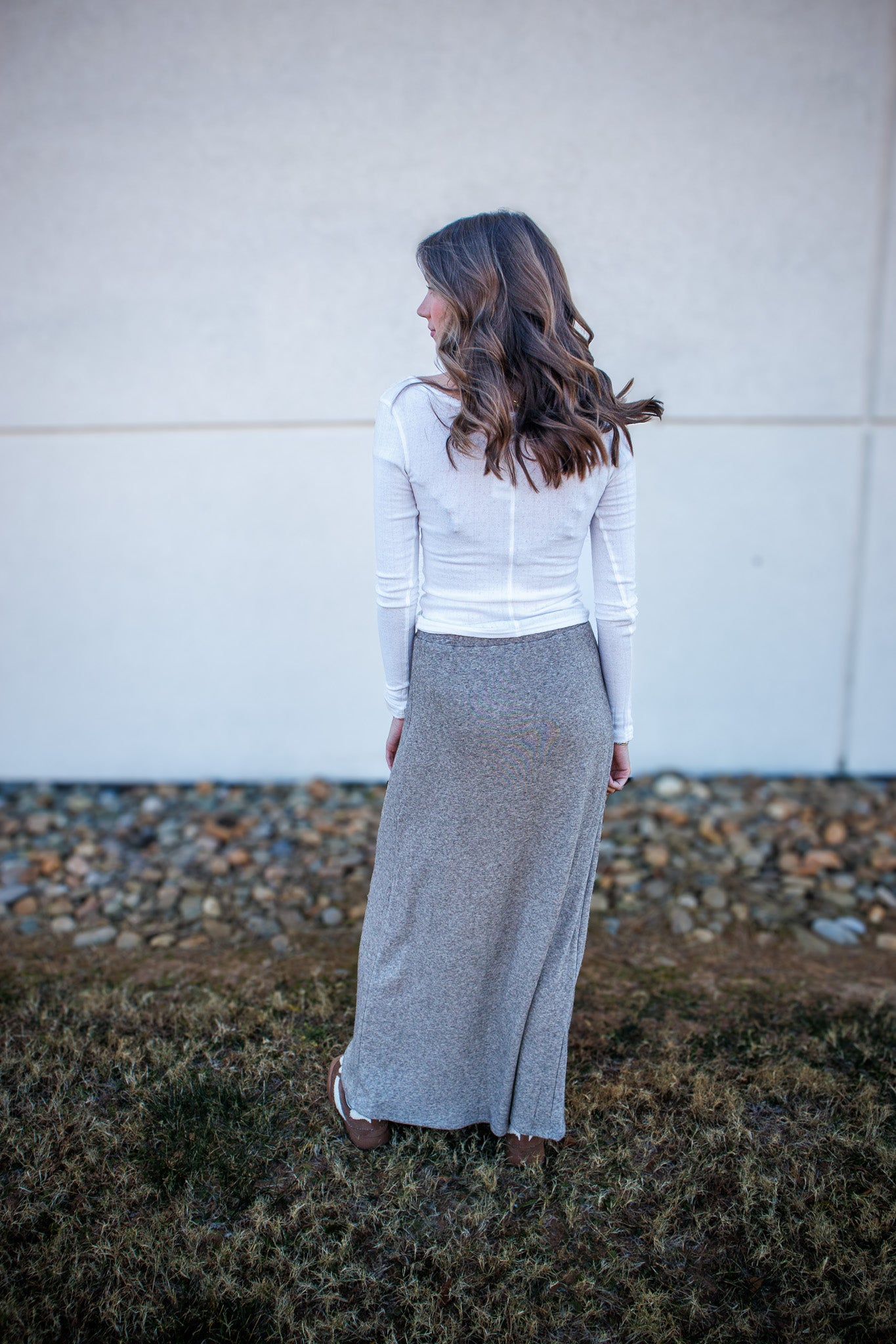 Chic Heather Knit Maxi Skirt