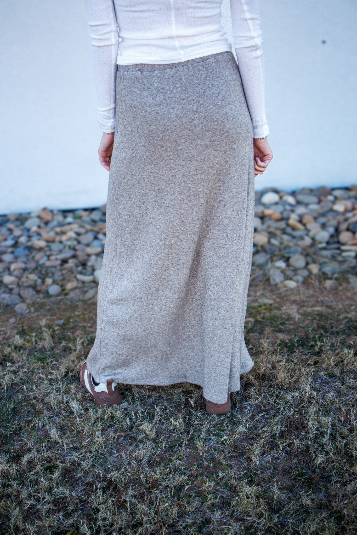 Chic Heather Knit Maxi Skirt